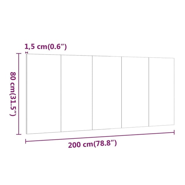 vidaXL sengegærde 200x1,5x80 cm konstrueret træ sort