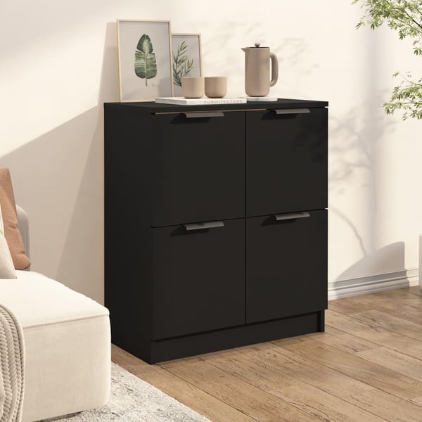 vidaXL skænk 60x30x70 cm konstrueret træ sort