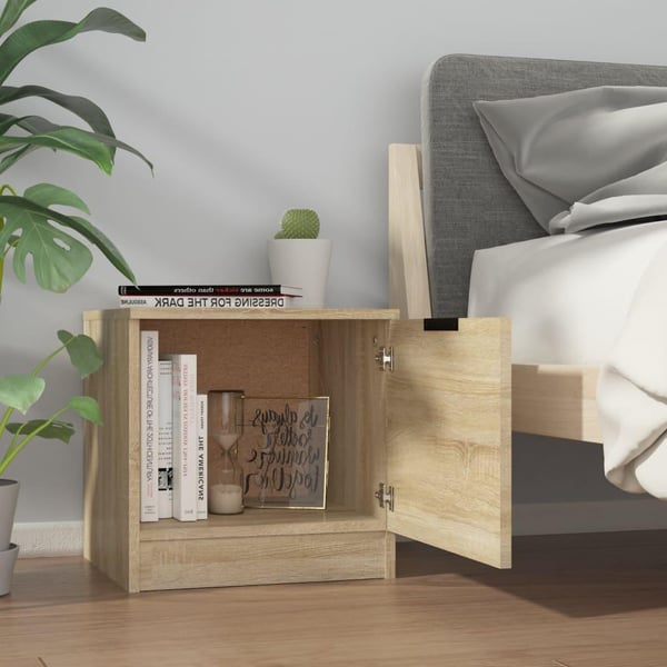 vidaXL sengeborde 40x39x40 cm 2 stk. sonoma-eg