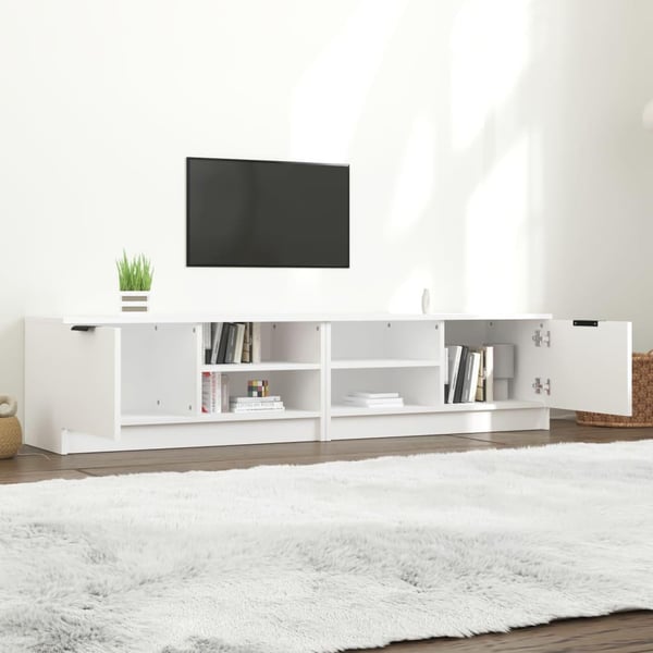 vidaXL TV-benker 2 stk hvit 80x35x36,5 cm konstruert tre