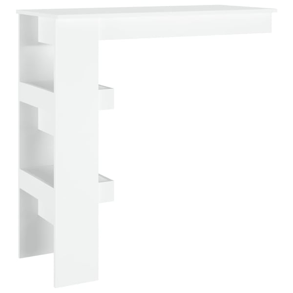vidaXL Veggmontert barbord hvit 102x45x103,5 cm konstruert tre
