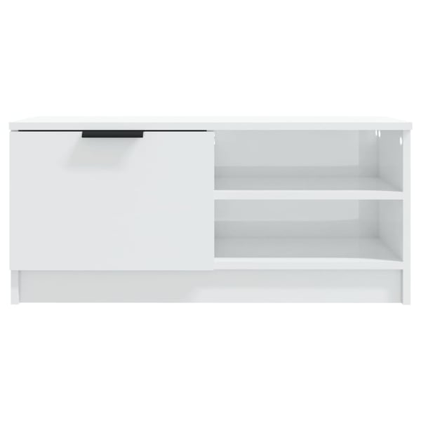 vidaXL tv-bord 80x35x36,5 cm konstrueret træ hvid højglans