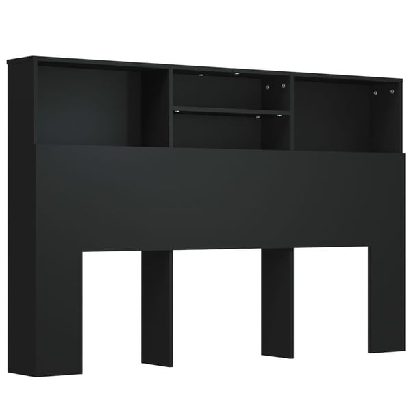 vidaXL sengegavl med opbevaring 160x19x103,5 cm sort