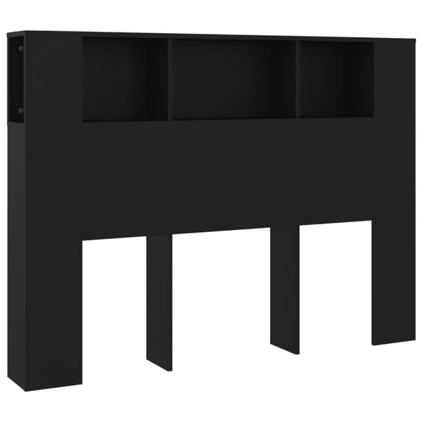 vidaXL sengegavl med opbevaring 140x18,5x104,5 cm sort