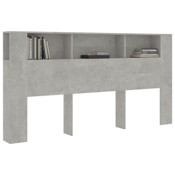 vidaXL Sengegavlskap betonggrå 200x18,5x104,5 cm