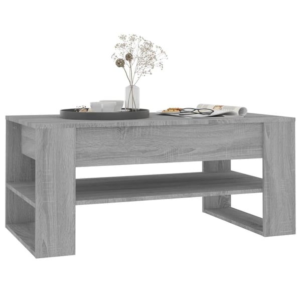vidaXL Salongbord grå sonoma 102x55x45 cm konstruert tre