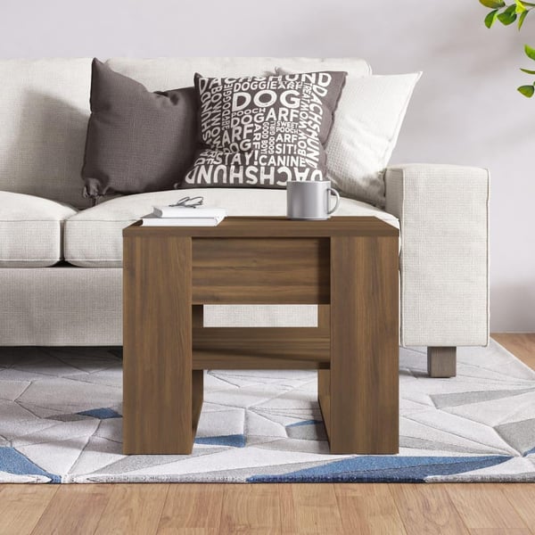 vidaXL Salongbord brun eik 55,5x55x45 cm konstruert tre
