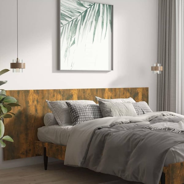 vidaXL Veggmontert sengegavl røkt eik 240x1,5x80 cm konstruert tre