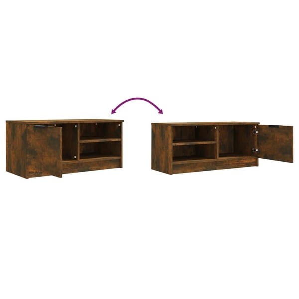 vidaXL TV-benker 2 stk røkt eik 80x35x36,5 cm konstruert tre