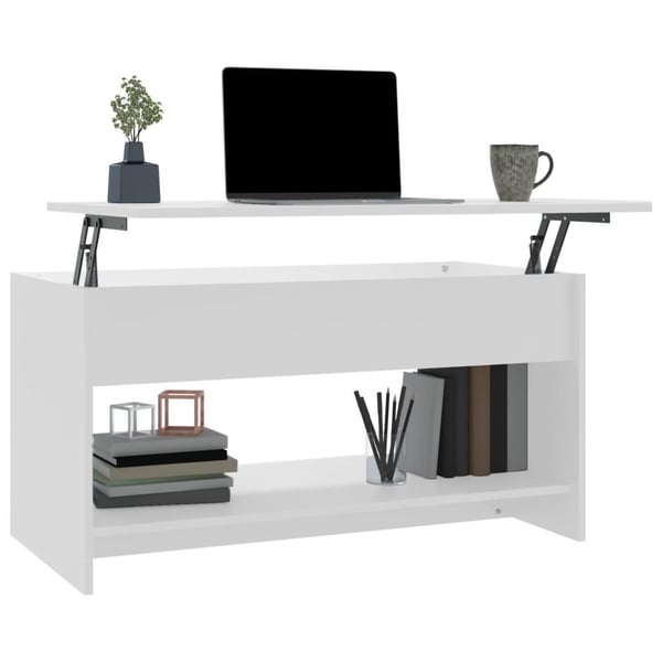 vidaXL Salongbord hvit 102x50x52,5 cm konstruert tre