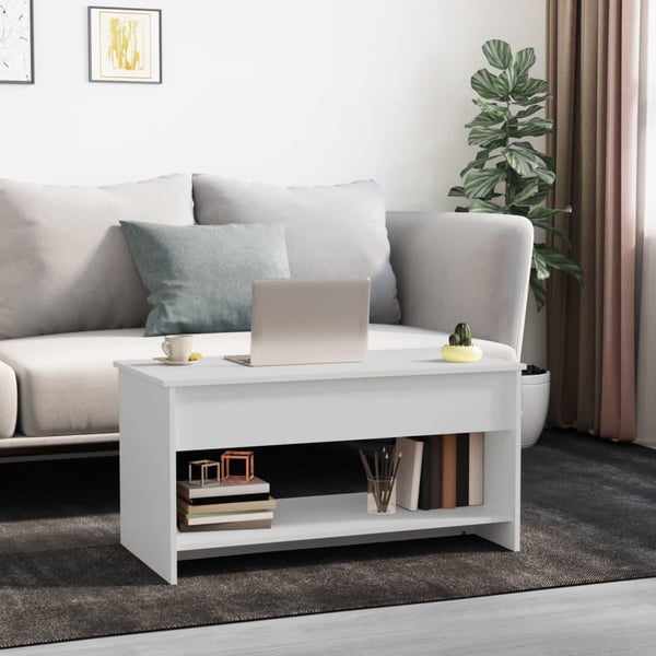 vidaXL Salongbord hvit 102x50x52,5 cm konstruert tre