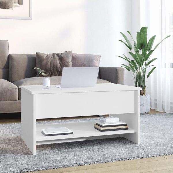 vidaXL Salongbord hvit 80x50x40 cm konstruert tre