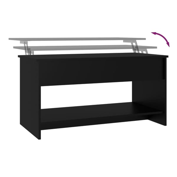 vidaXL Salongbord svart 102x50x52,5 cm konstruert tre