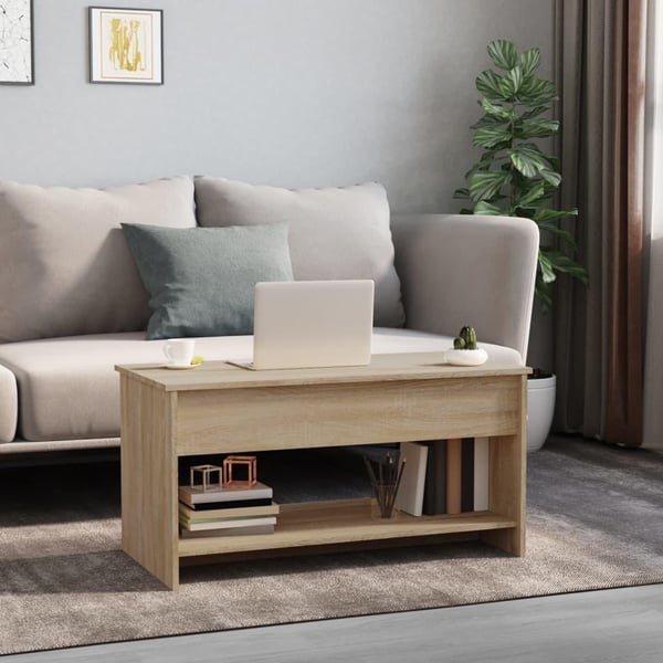 vidaXL Salongbord sonoma eik 102x50x52,5 cm konstruert tre