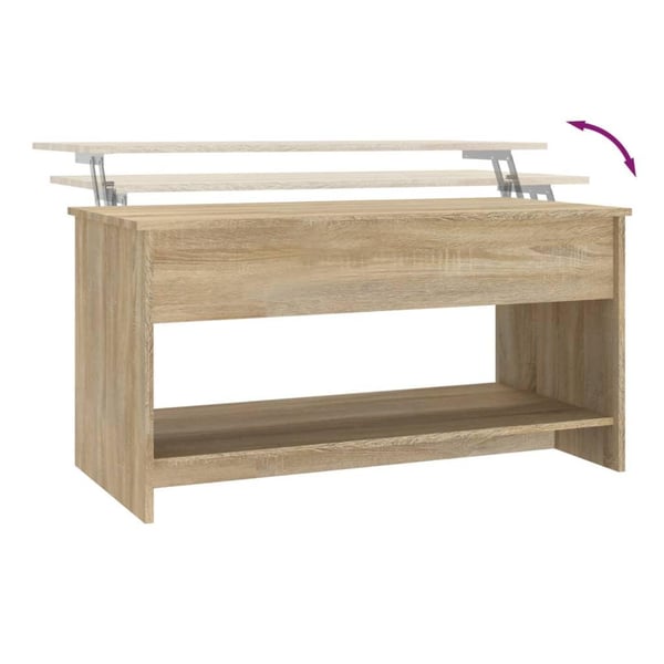 vidaXL Salongbord sonoma eik 102x50x52,5 cm konstruert tre