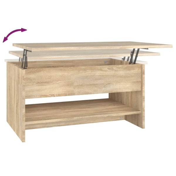 vidaXL Salongbord sonoma eik 80x50x40 cm konstruert tre