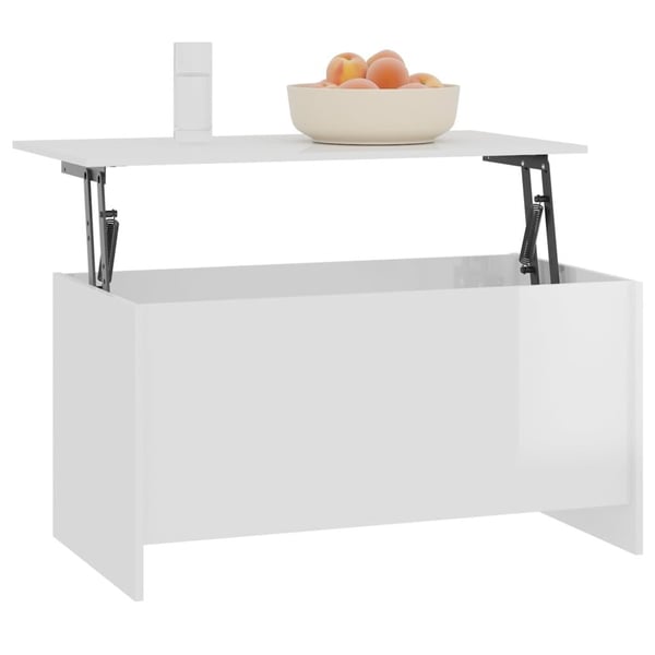 vidaXL Sohvapöytä korkeakiilto valkoinen 102x55,5x52,5 cm tekninen puu