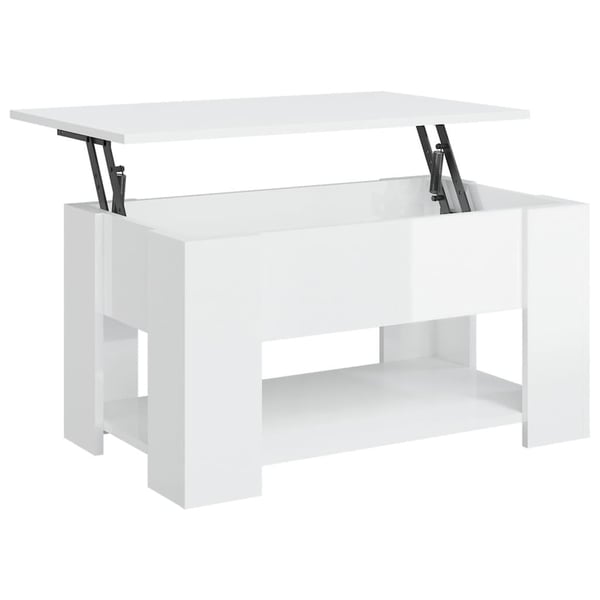vidaXL Salongbord høyglans hvit 79x49x41 cm konstruert tre