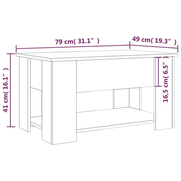 vidaXL Salongbord betonggrå 79x49x41 cm konstruert tre