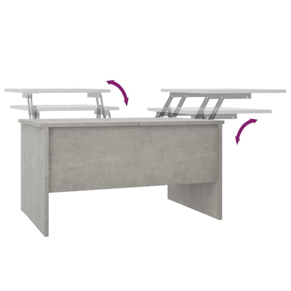 vidaXL Salongbord betonggrå 80x50x42,5 cm konstruert tre