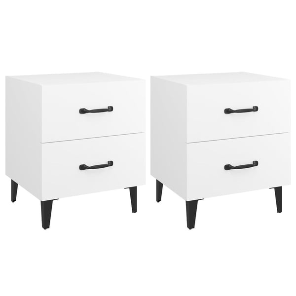 vidaXL Nattbord 2 stk hvit 40x35x47,5 cm