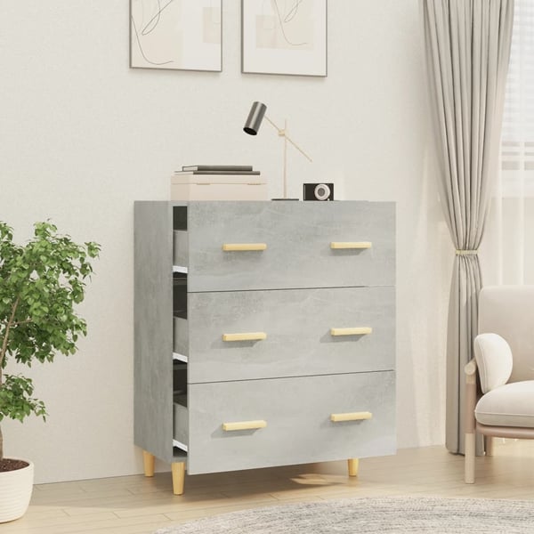 vidaXL Skjenk betonggrå 70x34x90 cm konstruert tre