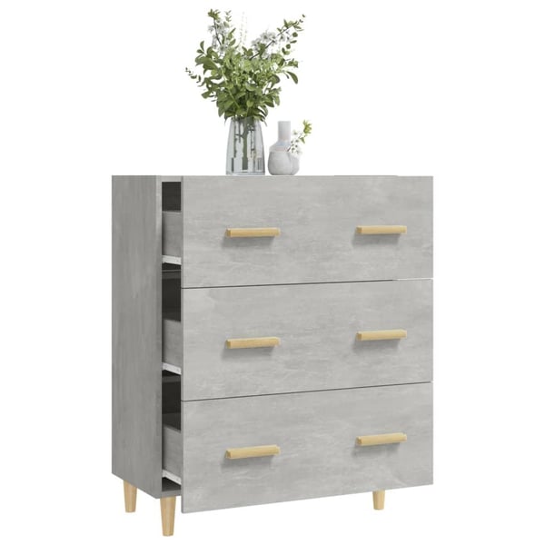 vidaXL Skjenk betonggrå 70x34x90 cm konstruert tre