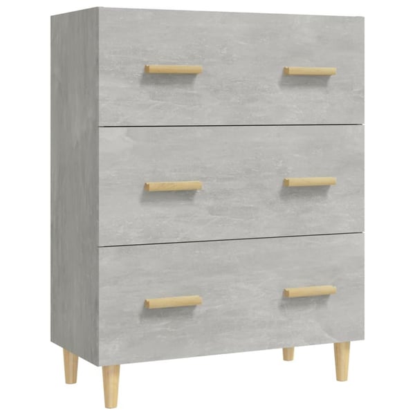 vidaXL Skjenk betonggrå 70x34x90 cm konstruert tre