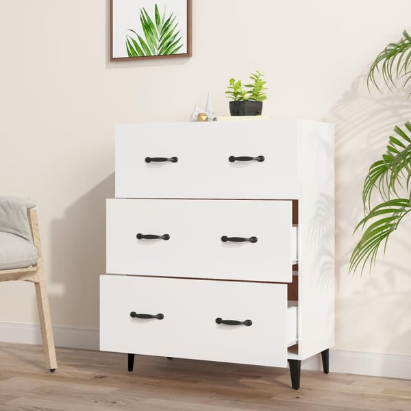 vidaXL Skjenk hvit 69,5x34x90 cm konstruert tre