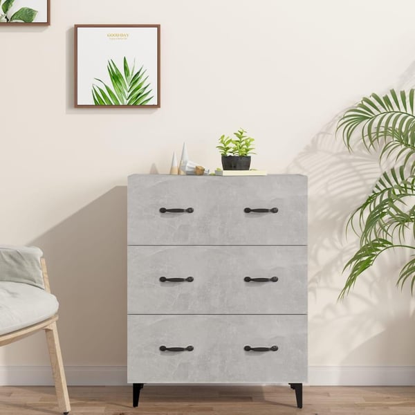 vidaXL Skjenk betonggrå 69,5x34x90 cm konstruert tre