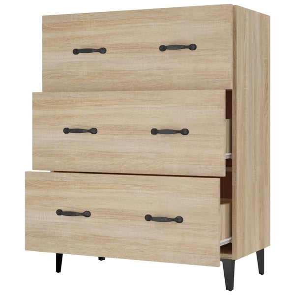 vidaXL Skjenk sonoma eik 69,5x34x90 cm konstruert tre