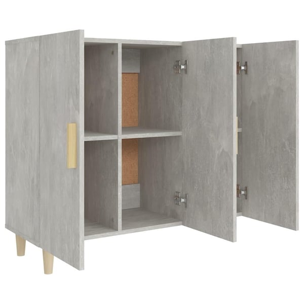 vidaXL Skjenk betonggrå 90x34x80 cm konstruert tre