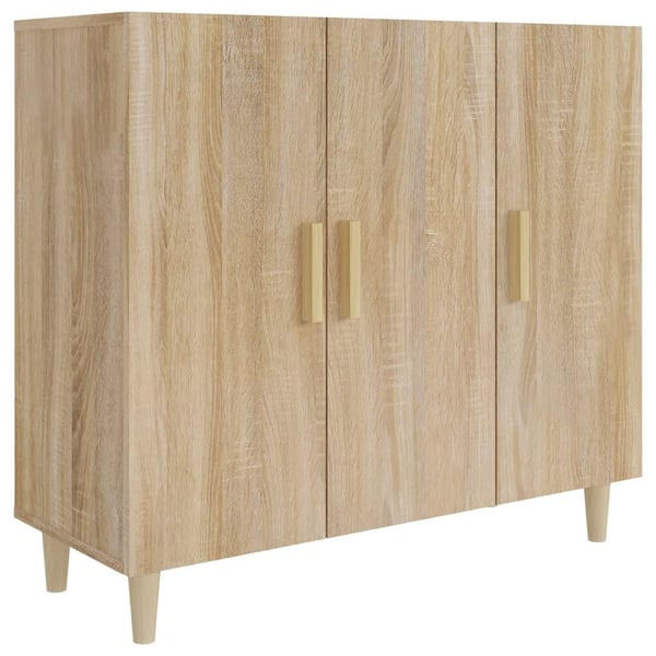 vidaXL Skjenk sonoma eik 90x34x80 cm konstruert tre