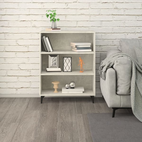 vidaXL Skjenk betonggrå 69,5x32,5x90 cm konstruert tre