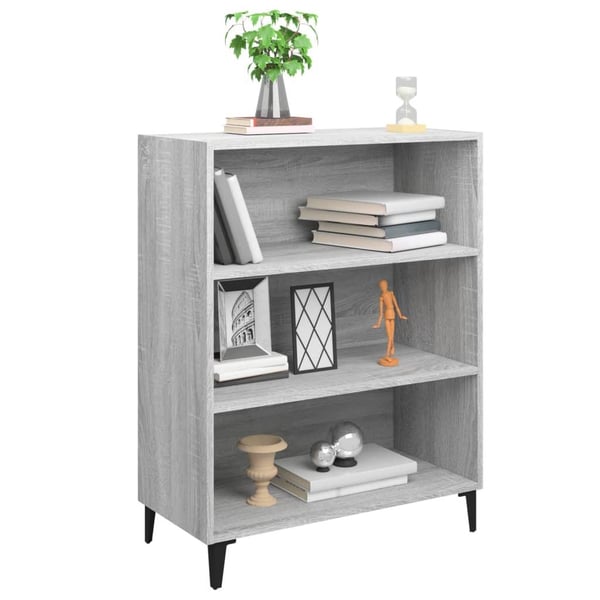vidaXL Skjenk betonggrå 69,5x32,5x90 cm konstruert tre