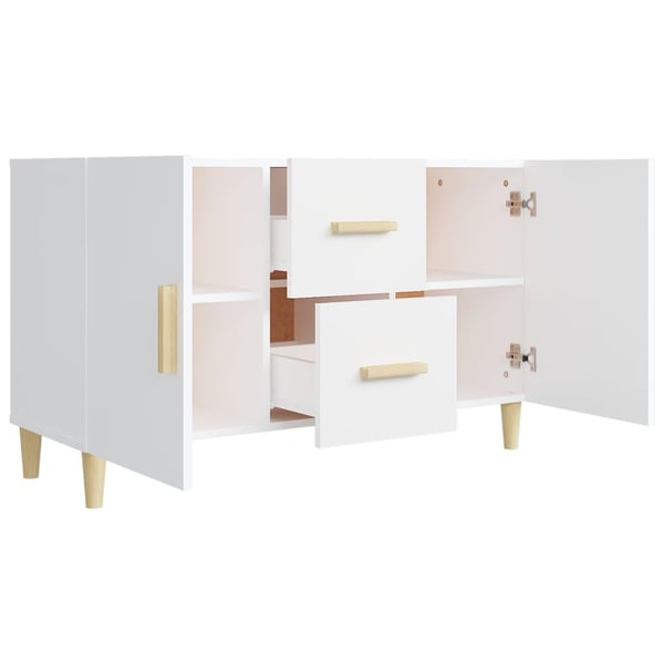vidaXL Skjenk hvit 100x36x60 cm konstruert tre