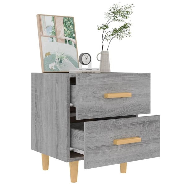 vidaXL Yöpöydät 2 kpl harmaa Sonoma 40x35x47,5 cm