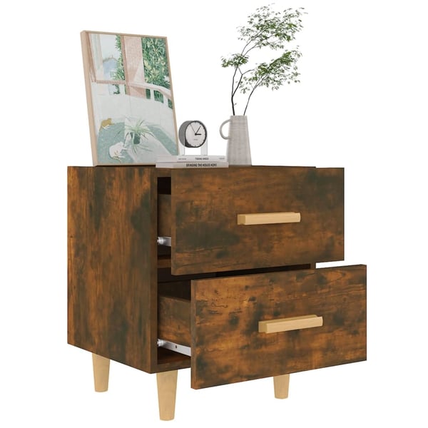 vidaXL Nattbord 2 stk røkt eik 40x35x47,5 cm