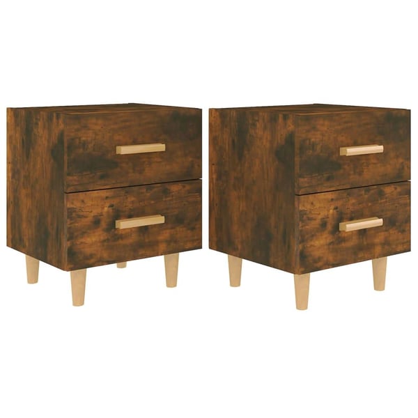 vidaXL Nattbord 2 stk røkt eik 40x35x47,5 cm