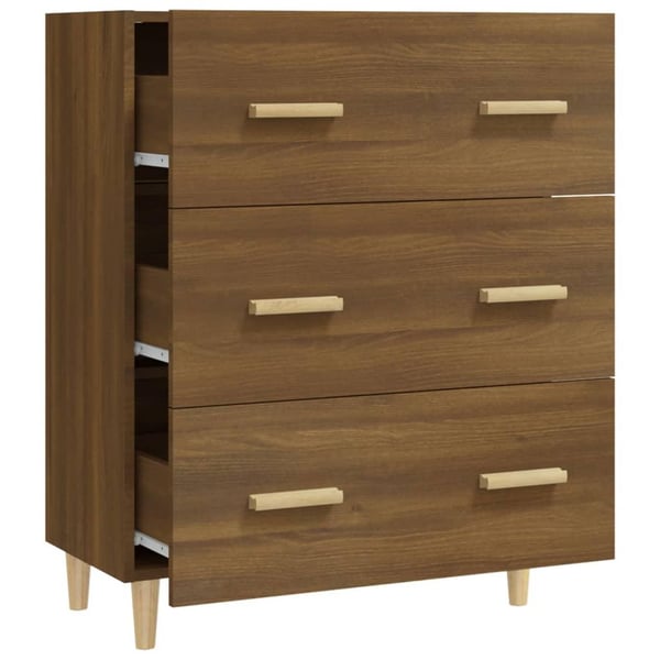 vidaXL Skjenk brun eik 70x34x90 cm konstruert tre