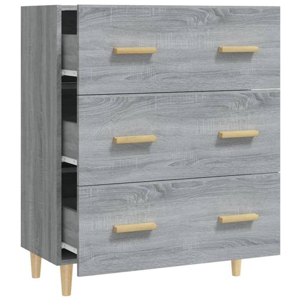 vidaXL Skjenk grå sonoma 70x34x90 cm konstruert tre