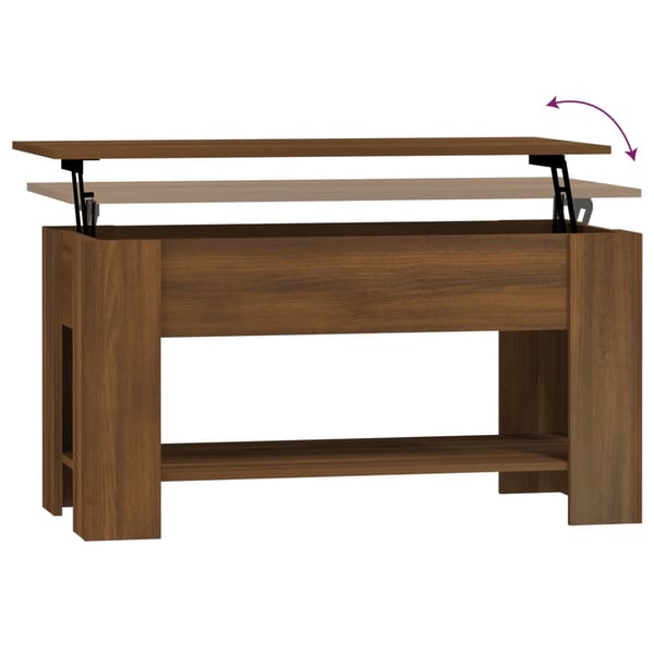 vidaXL Salongbord brun eik 101x49x52 cm konstruert tre
