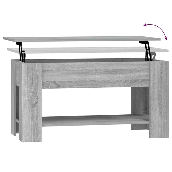 vidaXL sofabord 101x49x52 cm konstrueret træ grå sonoma-eg