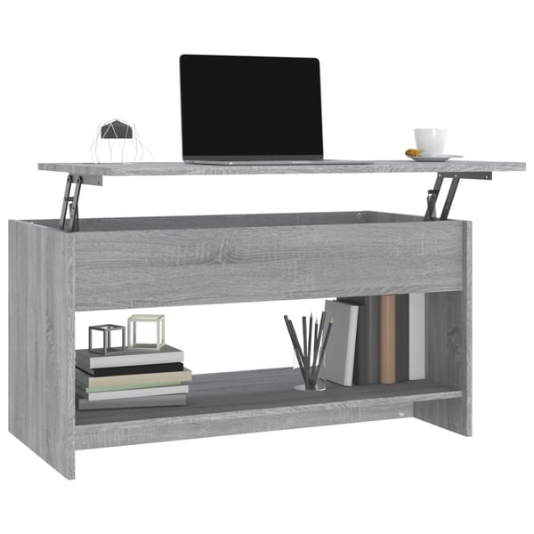 vidaXL Salongbord grå sonoma 102x50x52,5 cm konstruert tre