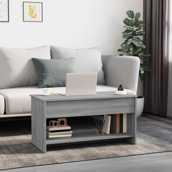 vidaXL Salongbord grå sonoma 102x50x52,5 cm konstruert tre