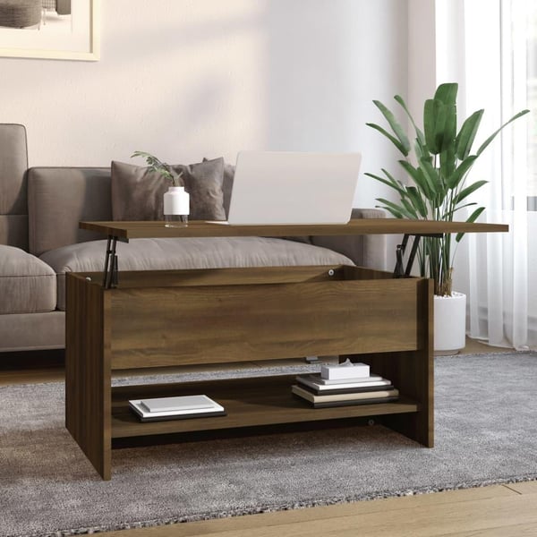 vidaXL Salongbord brun eik 80x50x40 cm konstruert tre