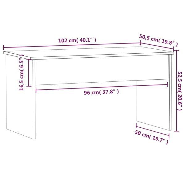 vidaXL sofabord 102x50,5x52,5 cm konstrueret træ brun egetræsfarve