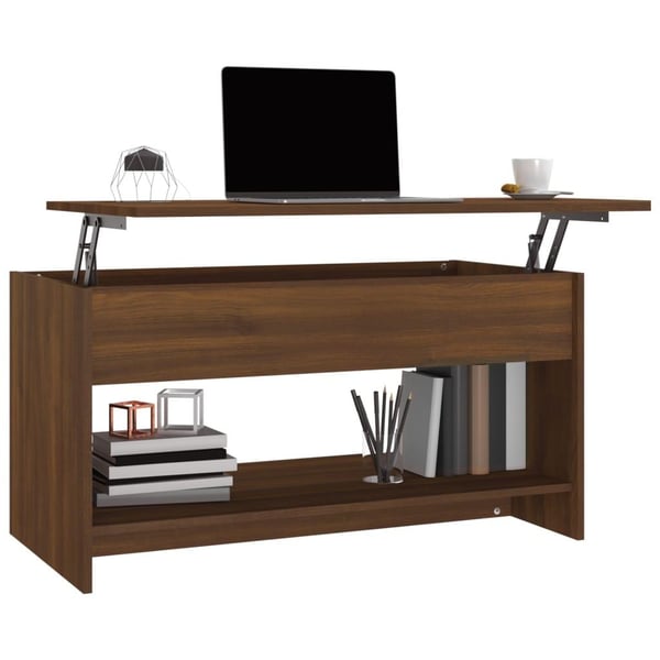vidaXL Soffbord brun ek 102x50x52,5 cm konstruerat trä