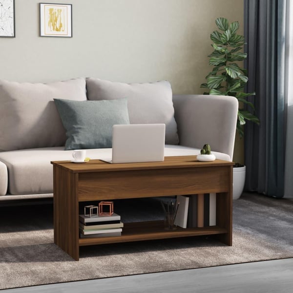 vidaXL Soffbord brun ek 102x50x52,5 cm konstruerat trä