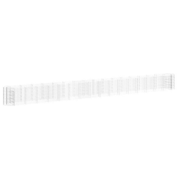 vidaXL gabion-højbed 610x50x50 cm galvaniseret jern